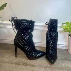 Anne Michelle Puffer Stiletto Boots Black Women’s Size 7