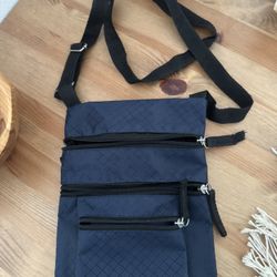 Navy Blue Nylon Crossbody Bag