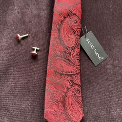 Men’s Tie And Cufflink Wedding Set -New