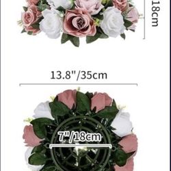 6 Flowers For Table Decoration 13.8"/6 Flores Centros De Mesa Decoración 13.8"