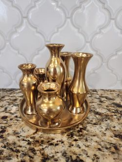 Set Of Mini Gold Vases (All One Piece)