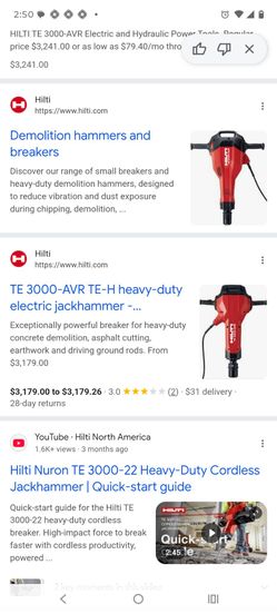Hilti jackhammer 3000 AVR