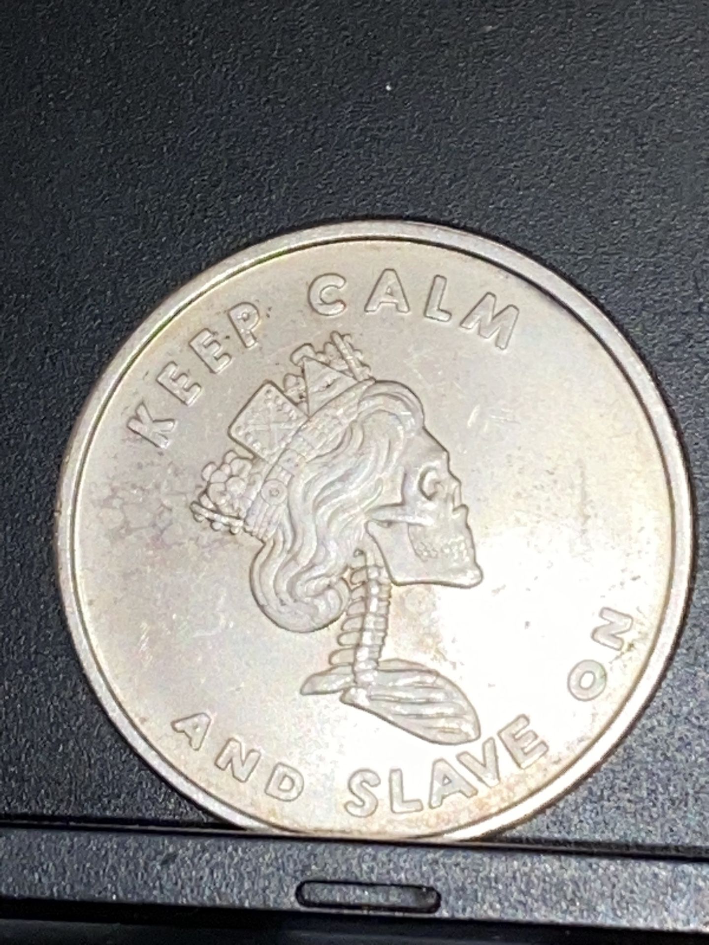 Keep Calm And Slave On 1 oz .999 Fine Silver Round "Cannabis"