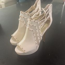 Bebe White Heels 