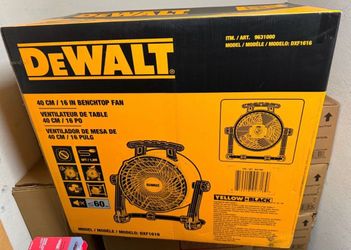 Dewalt 16 in. Yellow 3 Speed Benchtop and Hanging Drum Fan