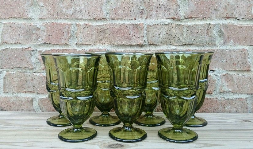 Vintage Fostoria Argus Green Iced Tea Glasses