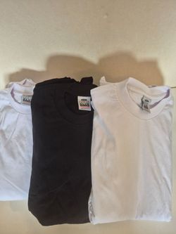 PRO CLUB WHITE 12 PC BLACK 6 PC TOTAL 18 PC MAN'S HEAVYWEIGHT COTTON SHORT SLEEVE T SHIRT SIZE L TALL