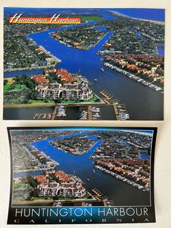2 Huntington Harbour 90’s Postcards, New