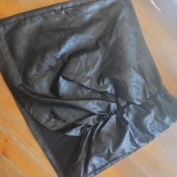 Black Faux Leather Skirt