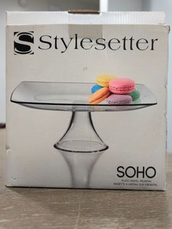 Stylesetter Soho Glass Pedestal Cake Stand - Brand New in Box