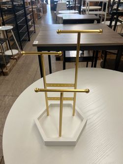 SONGMICS Jewelry Holder for Rings 3 Tiers & 1 Tray - White / Gold