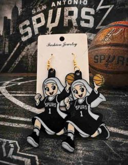 San Antonio Spurs Nuns Earrings Silver Wires