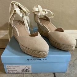 Antonio Melani Cream Espadrille Wedges