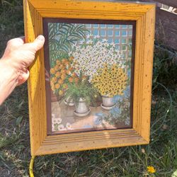 Cute Vintage Print in Yellow Frame 