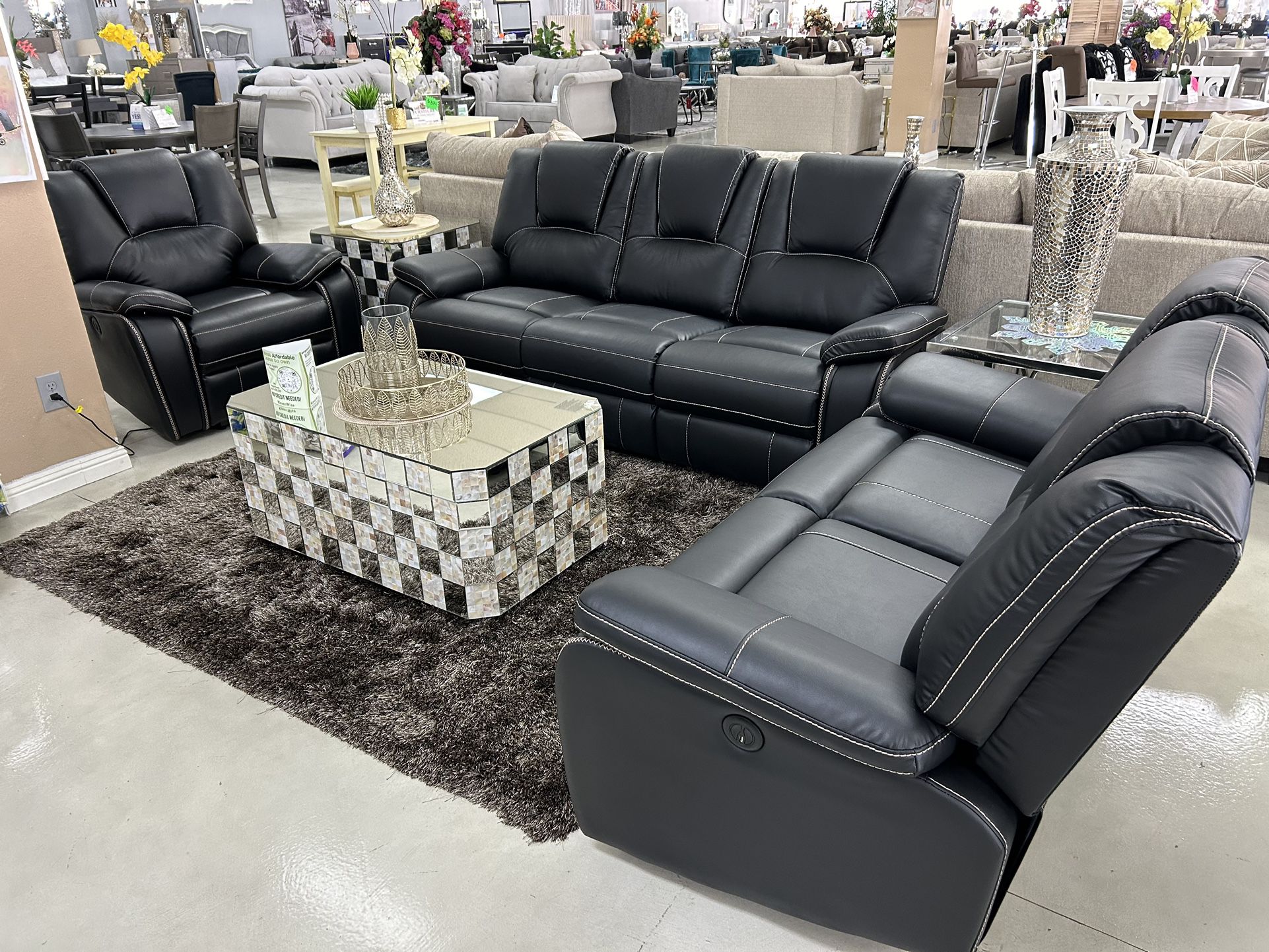 3PC Power Recliner Sofa Set 🎉 Free Delivery🚚 And Installation👨‍🔧