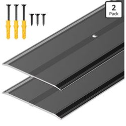 Raytano 36"L×4"W ×0.1"H Flat Profile Aluminum Floor Transition Strip, Metal Door Threshold for Carpet Wood Tile Vinyl Flooring Gaps, Indoor and Outdoo