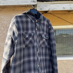 Dickies Flannel Jacket With Hoodie  Size XL