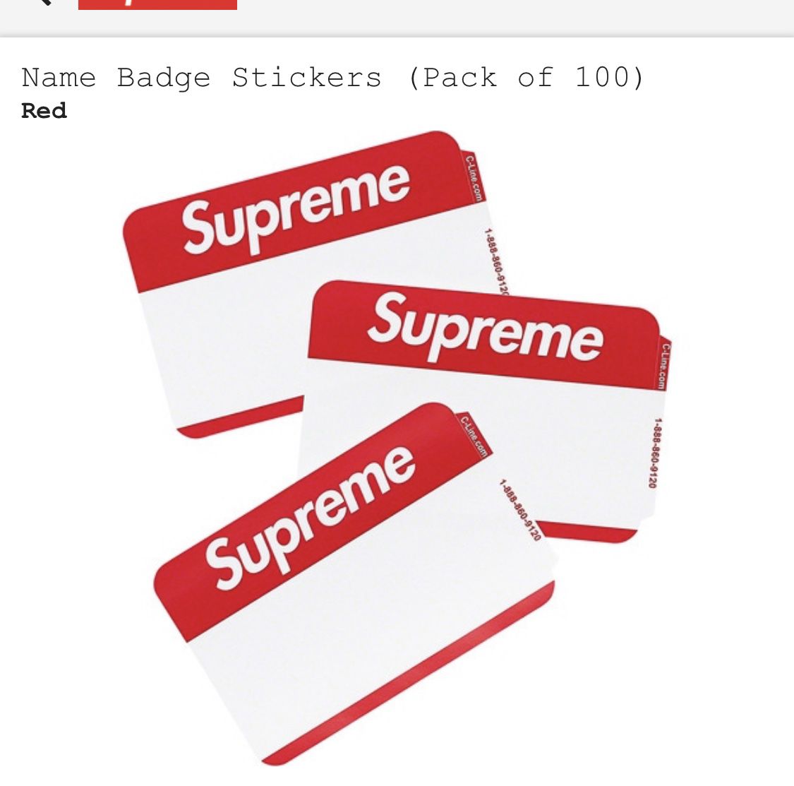Supreme name stickers