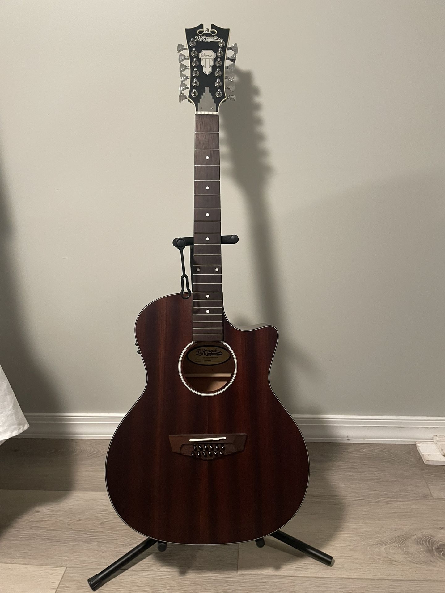 D'Angelico Premier Fulton LS 12-string Acoustic-electric Guitar - Aged Mahogany