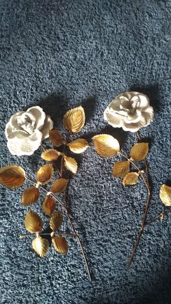 vintage brass hanging flowers