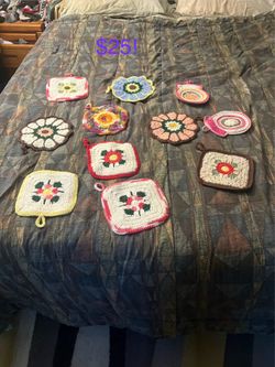 Handmade Crochet Pot Holders / Dishcloth Set – Kitchen Essentials
