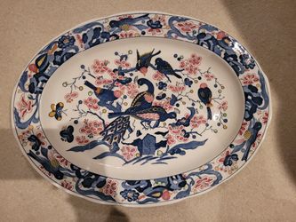 Vintage Japanese Bluebird Oval Platter 