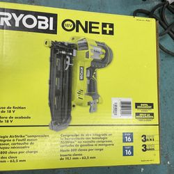 RYOBI 2 1/2 Inch Straight Finish Nailer 18 Volt Cordless AirStrike 16 Gauge Tool