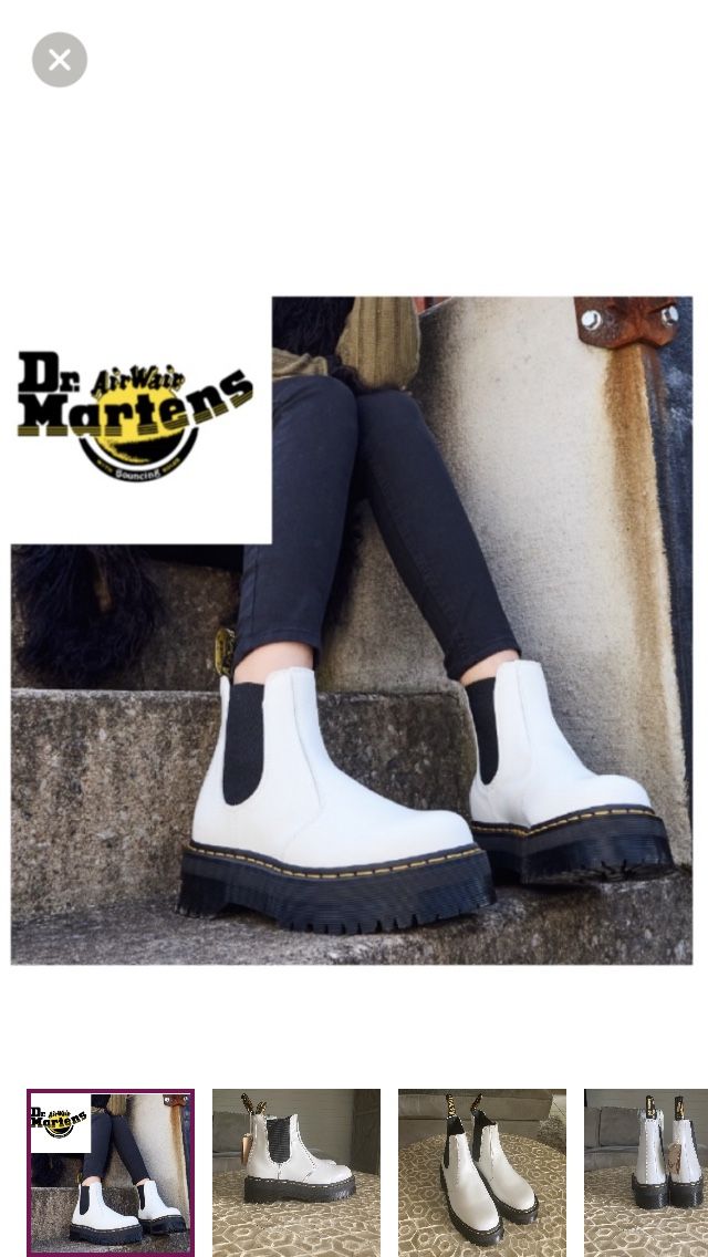 NEW! Dr. Martens White 2976 Quad Chelsea Boots