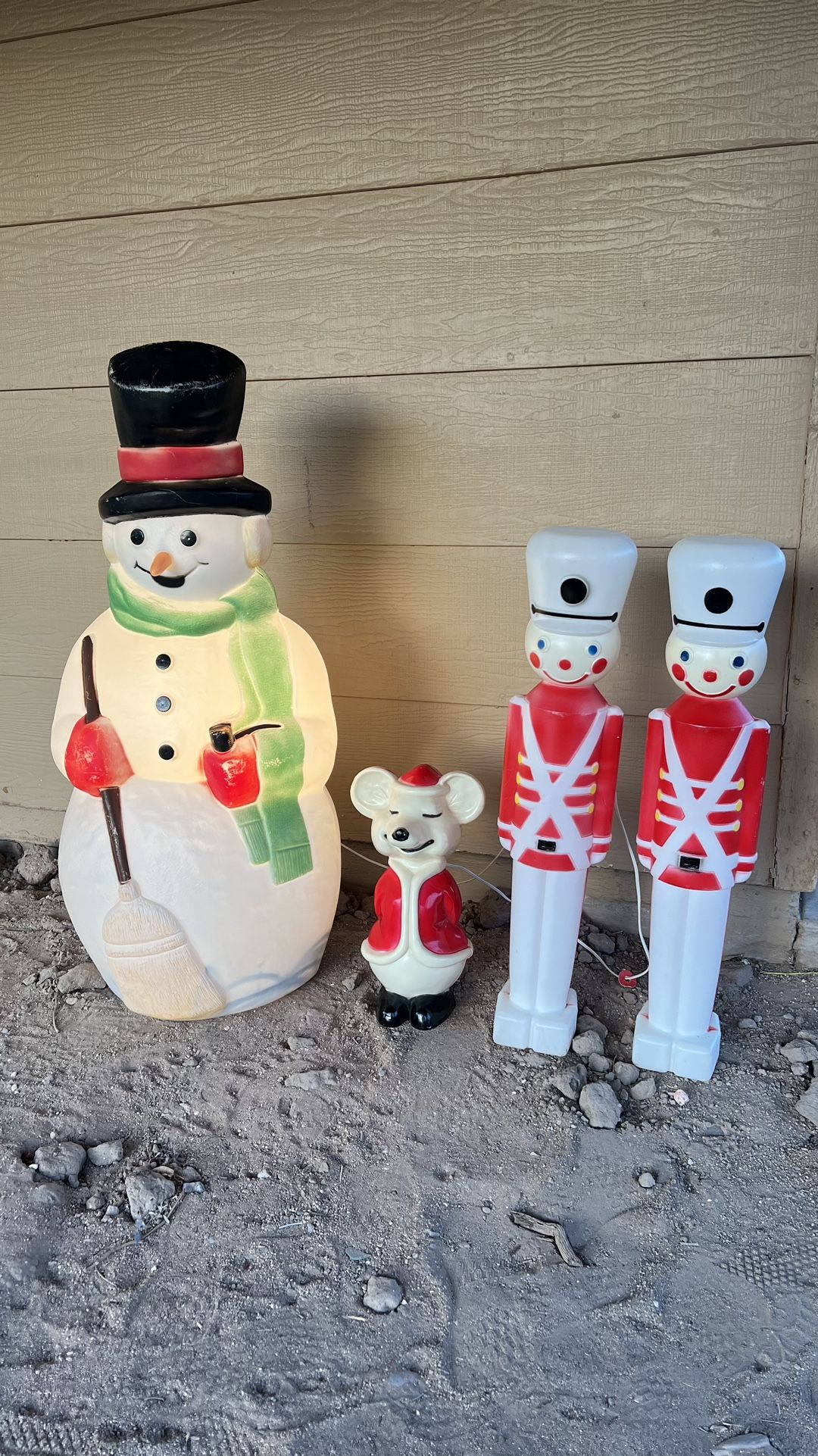Christmas Blow Molds, Vintage Plastic Empire Lot of 4