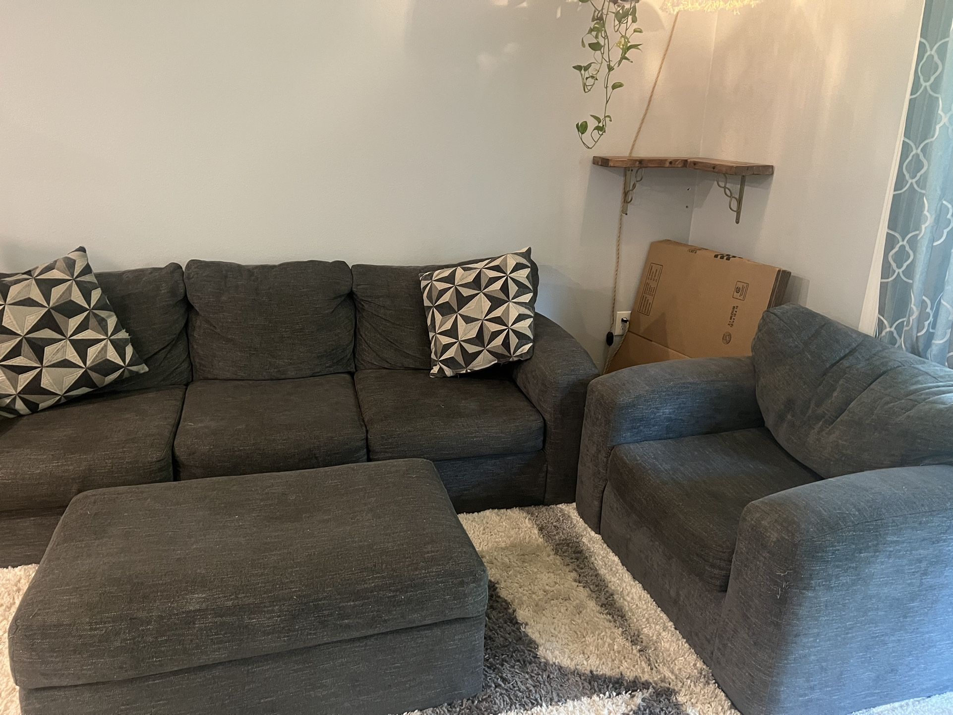 Couch, Chair, Ottoman