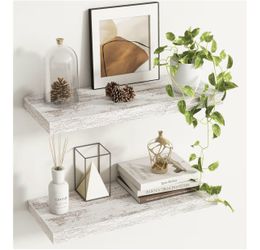 New- 24x9.3x1.4 Rustic Farmhouse Floating Shelf Set