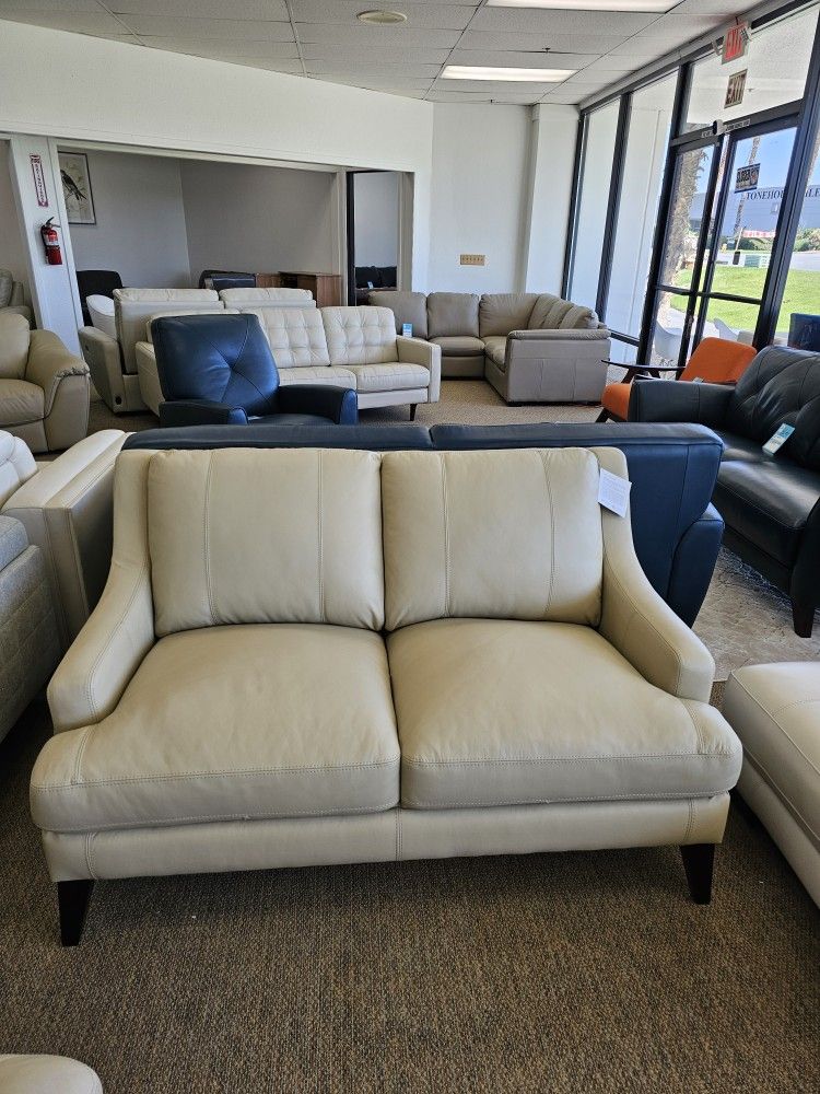 100% Real Leather Loveseat - Collyn