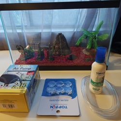 BRAND NEW Fish Tank Jurassic Park themed + Accessories
