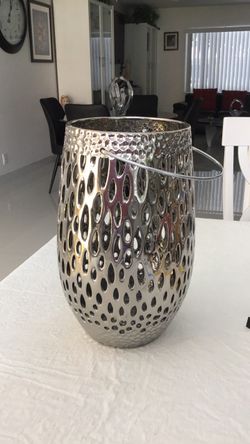 Sliver colored hammered metal Lantern cutouts and handle.    #2/