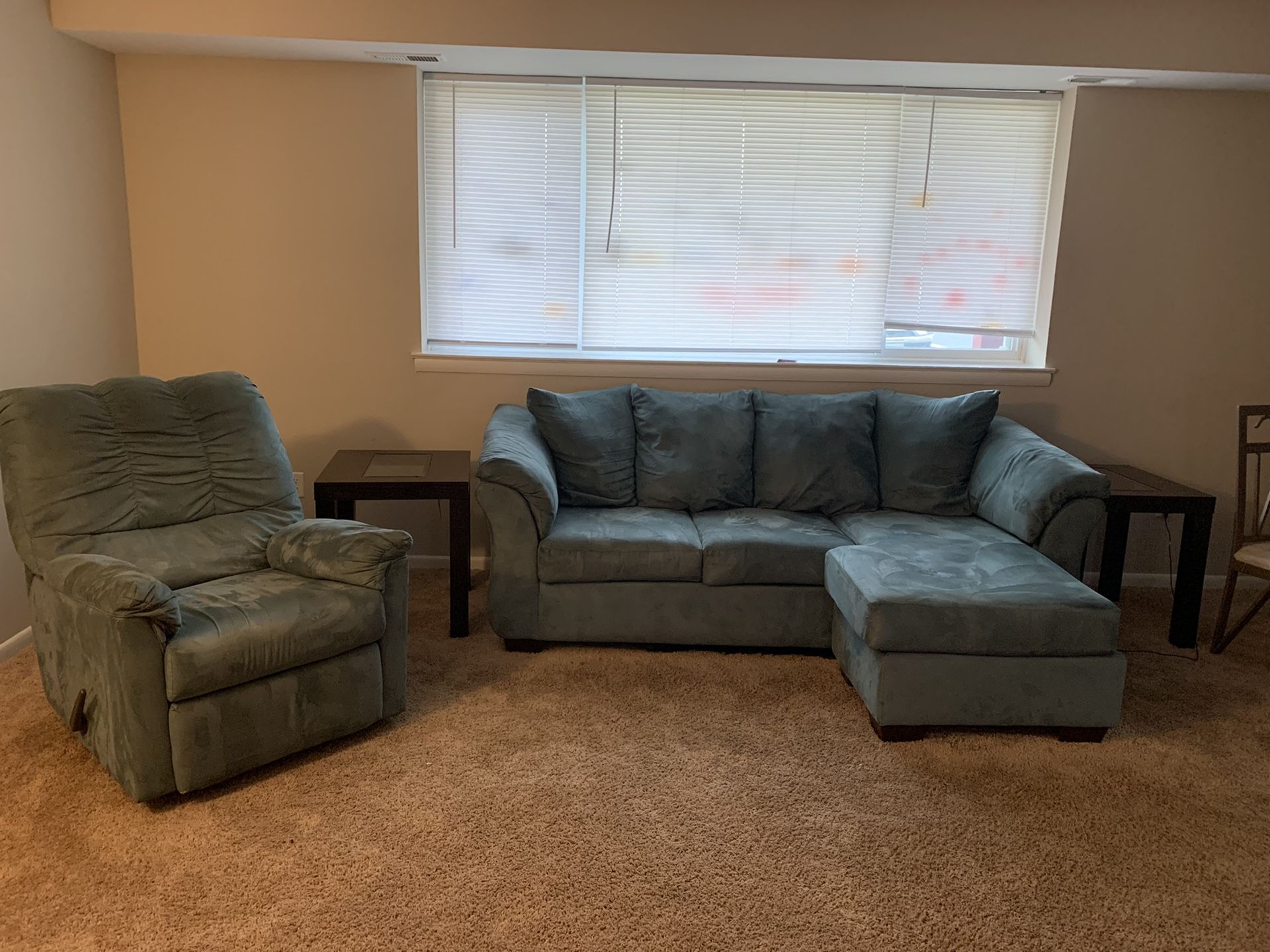 Couch set, end tables, dining room table