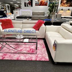 Modern White Sofa And Loveseat, Living Room Furniture Set Now 70% Off For Pre-Black Friday Sale