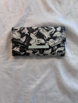 G by Guess Faux Feather Carly Slim Botanical Feather Print Wallet