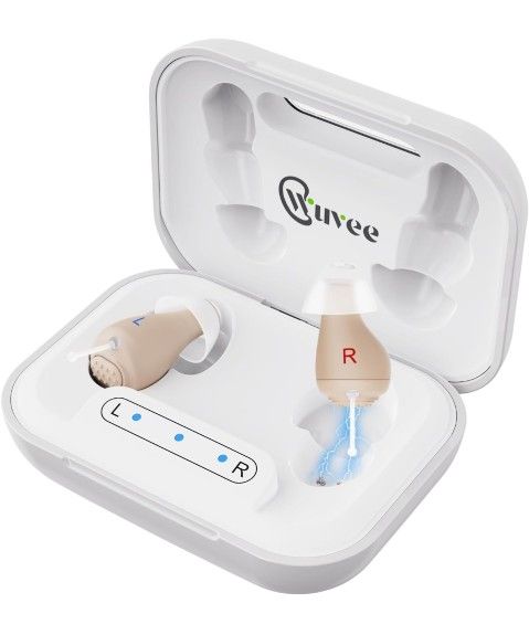 OTC Hearing Aids for Seniors, Rechargeable Hearing Aid Amplifiers Devices with Noise Cancelling Clear Sound, Superior Sound Quality for Adults Women M