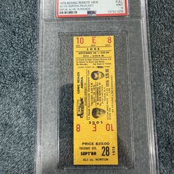 Mohammad Ali Psa Graded Ticket Stubs From September 28, 1976