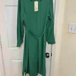 new women dress green size large tag on