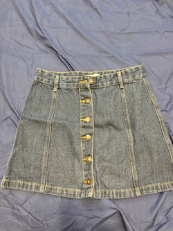 Forever 21 Denim Button-Front Mini Skirt