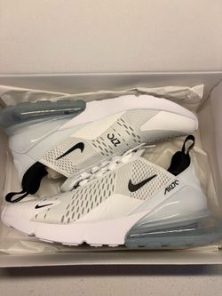 Nike Air Max 270 $170 Men's Shoes White/White/Black Size M 8.5 / W 10