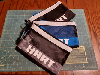 Hart 12" zippered pouches w/window 3pk