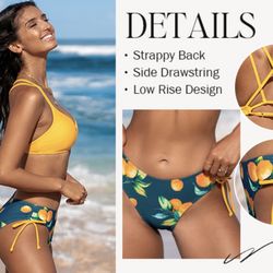 CUPSHE Women Swimsuit Bikini Set Two Piece Bathing Suit Criss Cross 