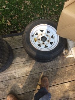 Good trailer tires and rims $50