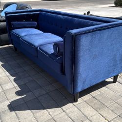 Royal Blue Velvet Couch  