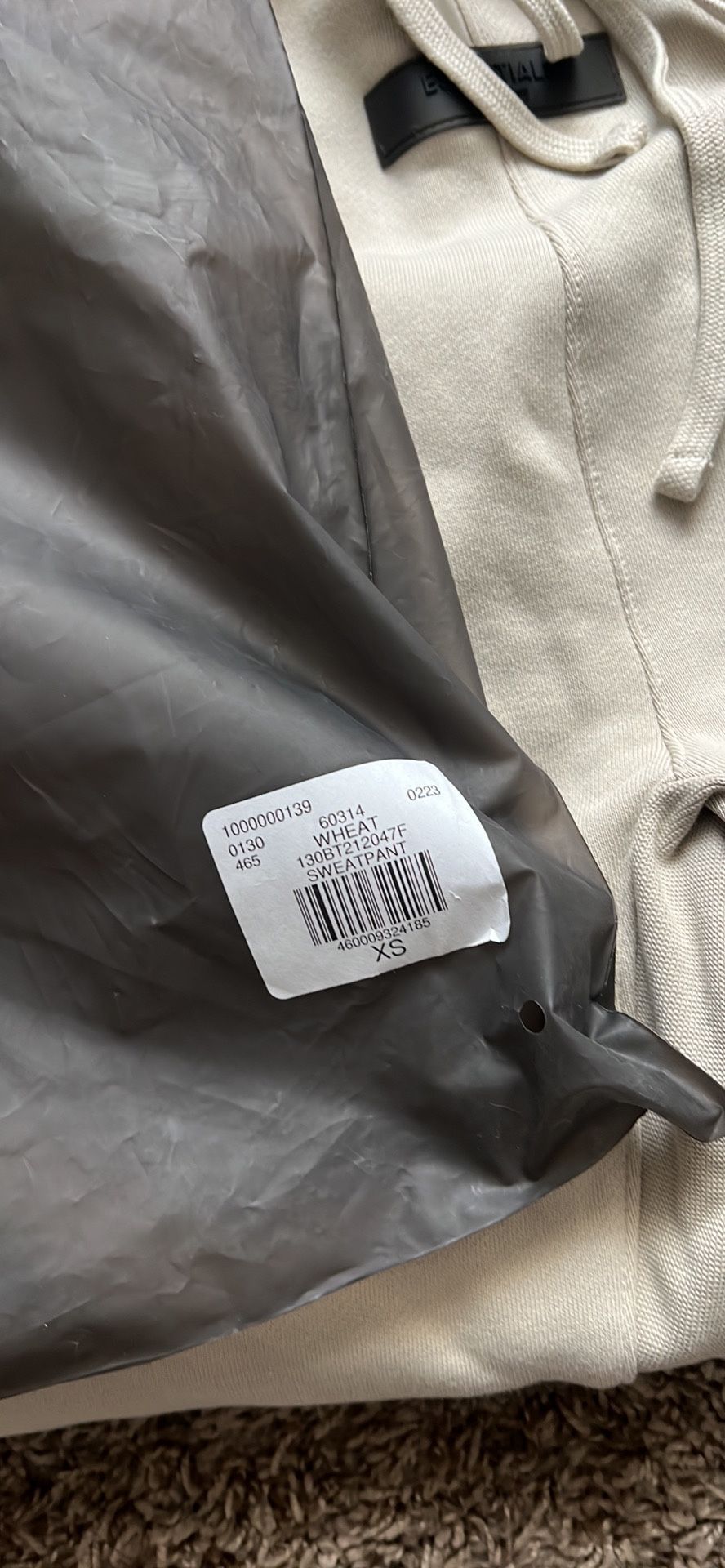 Fear Of God Essentials Joggers Straight Leg Xs Men Wheat