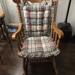 Wood Rocker Chair Nice With Cushions 
