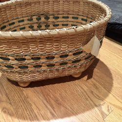 Handwoven Wicker / Rattan Basket (medium) By Local Artist 