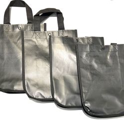 New! Set Of 4 Lululemon Reusable Shopping Tote Bag Small 12x9" Black “a Man’s…”